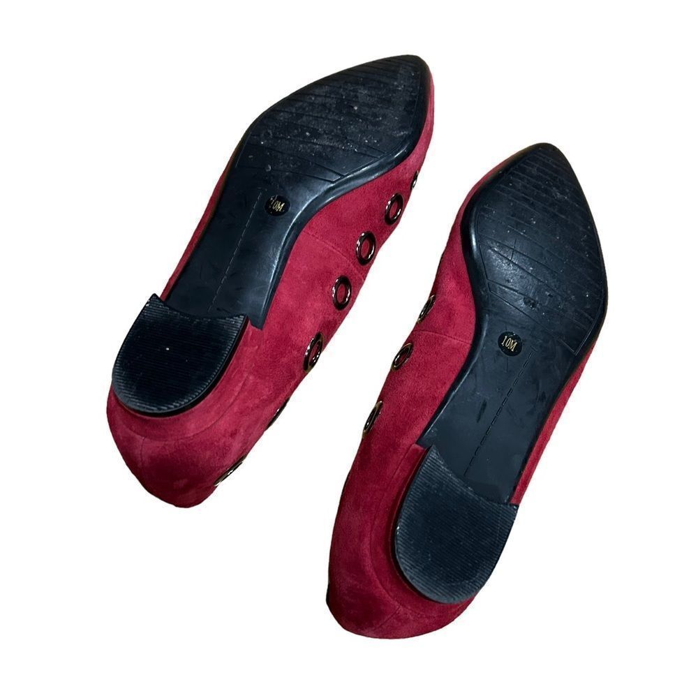 Vaneli Subira Cherry Red Suede Pointed Toe Flats - Picture 8 of 11